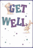 Capturing the bright hopes and warm camaraderie of the Homerton community, this get well card features two delightful friends-a teddy bear and a puppy-springing playfully to life among bold, colourful lettering. The bear, gentle and plush, reaches for the word 'GET,' while the puppy cuddles up to 'WELL,' their fur depicted with inviting textures that seem almost real to the touch. Above and around them, a constellation of sparkling blue and purple stars scatters against a light, creamy canvas, suggesting the shared wishes of neighbours across Homerton Fields or along Chatsworth Road. The deep indigo and teal script lends the message an uplifting vibrancy, much like an artfully arranged bouquet that stands out for its freshness and colour. Soft overtones and delicate brushstrokes create an atmosphere of tenderness and joy, echoing the thoughtful craftsmanship that goes into every flower delivery from Florist Homerton. This card becomes more than a gesture; it is a heartfelt embrace, ready to brighten any recovery and offer genuine comfort-its design a living testament to the care that flourishes throughout the area.